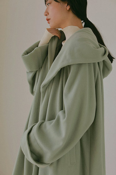 【 PRE ORDER 】Recycle wool フーデッドコート - LES TROIS GRACES